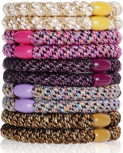 10 Stuks Boho Elastische Haarbanden zonder Schade in Aardetinten met Kralen voor Dames en Meisjes - Ideaal voor Sport en Dagelijks Gebruik