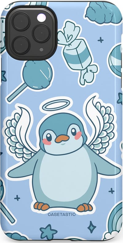 Casetastic Hoesje Geschikt voor Apple iPhone 11 Pro Max - Stijlvolle Beschermende Duo-layer Case - Pinguin vleugels