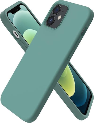 Hoesje Geschikt voor iPhone 12 silicone - Nano Liquid siliconen Backcover – Geel - Pine Groen