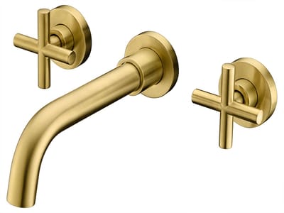 Mawialux inbouw wastafelmengkraan - Rond met sterknoppen - Geborsteld goud - Lilo