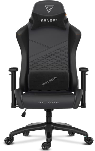 SENSE7 Spellcaster Senshi XL - Gamingstoel - Belastbaar tot 160 kg - Eco-leer & Lendenkussen - Bureaustoel - Ergonomische Stoel - Max. 190 cm - Zwart