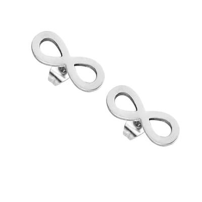 Aramat Jewels | Oorbellen | Stalen Infinity Oorbellen zilverkleurig 10x4mm | | | |4mm | Staal | Kinderen, Volwassenen | Verkleurd niet