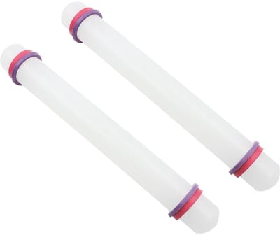 Dailygoods- Deegroller Verstelbaar - Deegroller Antikleef - Bakmat - Fondant Roller - Koekjesmaker - Kunststof PP 22,5 x 2,5 cm - Bakroller