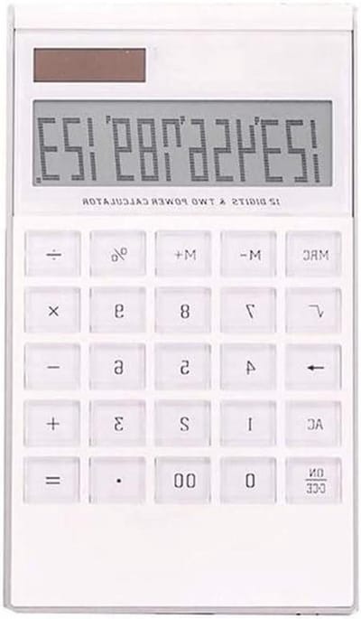 Rekenmachine - Zakrekenmachine Basisrekenmachine - Dagelijkse Berekeningen - LCD Scherm - 183x107x15 mm - Wit