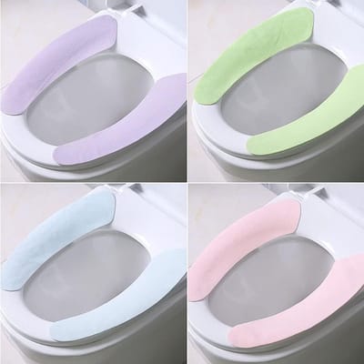 Dailygoods - 4 Pairs Wasbare Toilet Lid Covers - Warm Toilet Seat Cushion