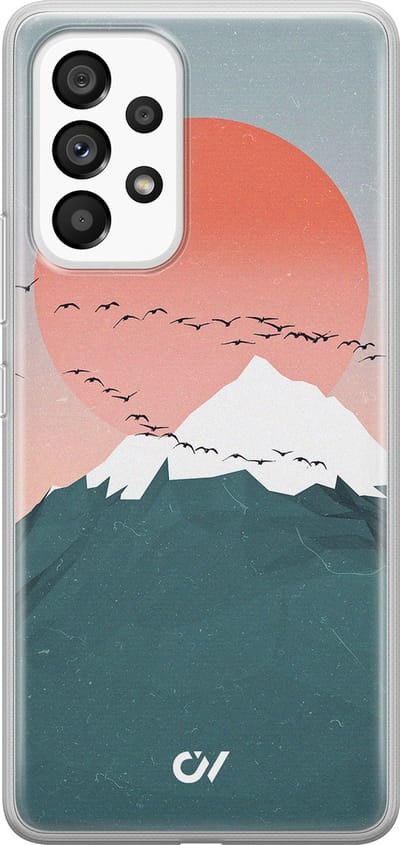Hoesje geschikt voor Samsung Galaxy A53 hoesje - Mountain Birds - - Blauw - - Casevibes