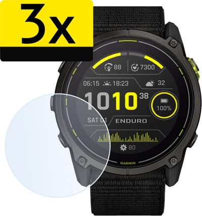 Screenprotector Geschikt voor Garmin Enduro 3 (51 mm) Screenprotector Bescherm Glas Screen Protector - Screenprotector Geschikt voor Garmin Enduro 3 Gehard Glas - 3 Stuks