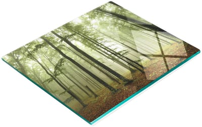 Multifunctionele decoratieve snijplank van gehard staal voor de keuken, Misty Forest, 60x52 cm