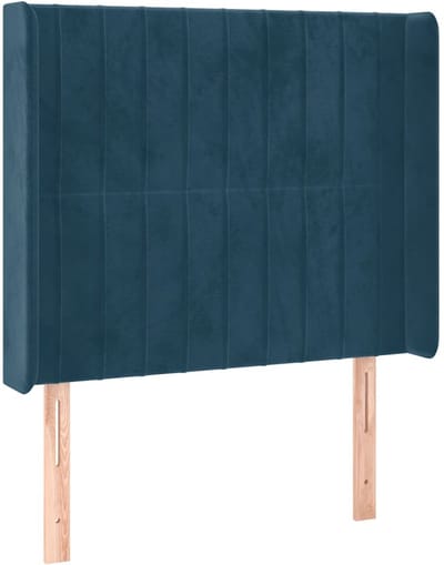 vidaXL - Hoofdbord - met - randen - 93x16x118/128 - cm - fluweel - donkerblauw