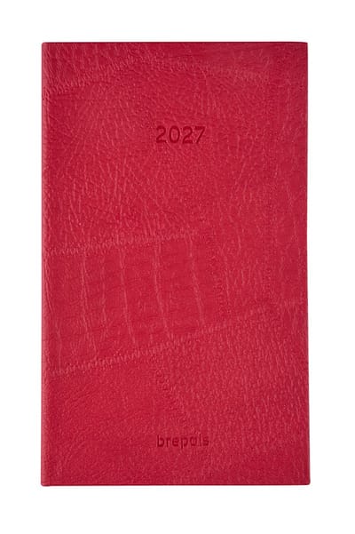 Brepols bureau agenda 2027 - BREFORM [0.516] - LUCCA - Bureau agenda - 1 dag op 1 pagina - Dagoverzicht - Rood - 10 x 16.5 cm