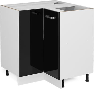Vicco R-Line Hoekkast – 75.6 cm zonder werkblad Zwart hoogglans