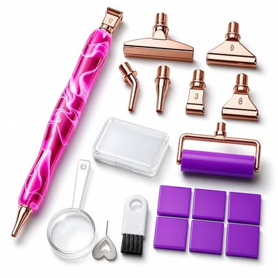 BOTC Diamond Painting Art pen Kit - Dot Pen Kit - 5D Diamond Paint- met Gereedschapstoebehoren - Paars