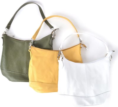 Giuliano lederen schoudertas Inaya - Olijfgroen - Dames - Made in Italy
