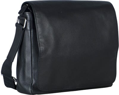 LEONHARD HEYDEN Leren schoudertas laptoptas met laptopvak Berlin Umhängetasche 7369 Schwarz zwart