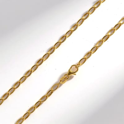 Cavill - Zilveren Ankerketting - 925 Sterling Zilver Verguld - 45 cm - Fijne Ovale Schakels - Elegante Damesketting - Tijdloze Stijl