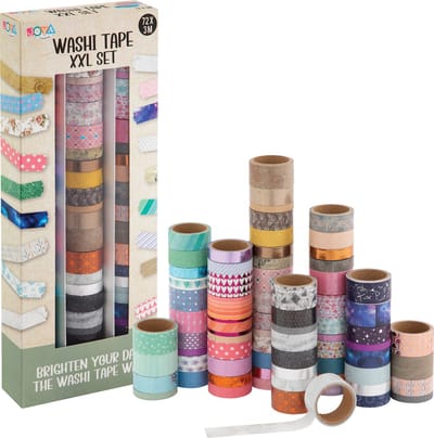Washi Tape 72pcs - bullet journal accesoires - 3 meter per rol - Verschillende Designs - Stickers & Tapes - Journaling - Stickers Bullet Journal - Joya Creative