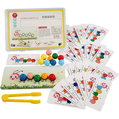 Houten Knijpkralen Spelletjes Montessori Speelgoed Kleur Matchen Parochie Leer Set Fijne Motoriek Training Educatief Speelgoed Voor Kinderen