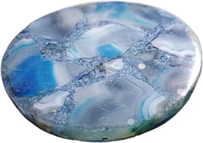 Onderzetters voor theekopjes, koffiemokken en glazen | 4 inch woondecoratie agaat onderzetters (blauw, set van 4)