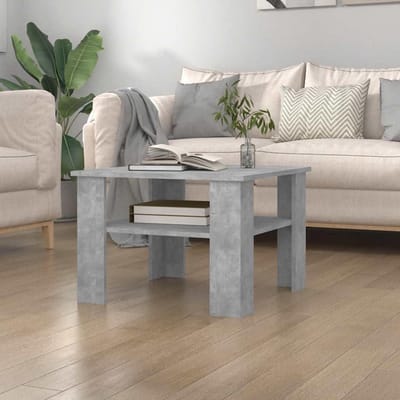 Salontafel - Bijzettafel - Woonkamer Meubel - Met Opbergvak - 60x60x42 cm - Betongrijs