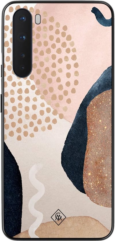Casimoda® hoesje - Geschikt voor OnePlus Nord - Abstract Dots - TPU - Backcover - Bruin/beige - Geometrisch patroon