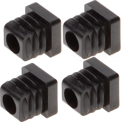 Pootdop insteek zwart vierkant - vlakke onderkant | 15x15mm Buitenwerksemaat (4 stuks)
