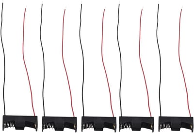 Batterij Opslag Clip - Batterij Houder - Batterijen Organiseren - Met Draad - 5 stuks - Zwart