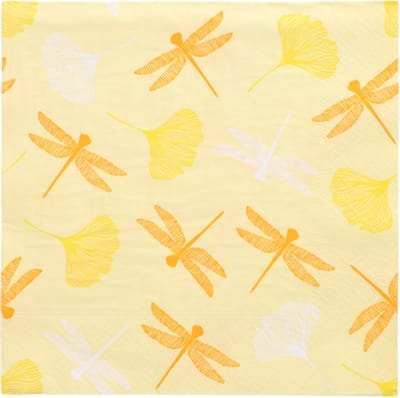 10x 20 Servetten 3-laags 1/4 vouw 40 cm x 40 cm geel Ginko