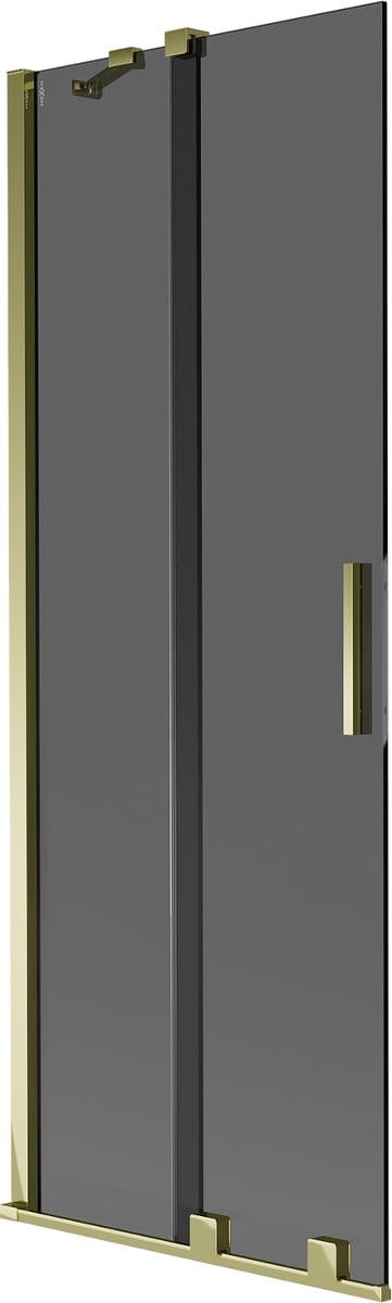 Mexen Velar badwand 2-delig schuifbaar 70 x 150 , grafiet, goud - 896-070-000-41-50