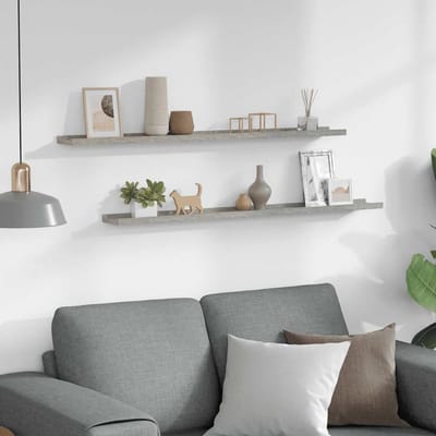 vidaXL - Wandschappen - 2 - st - 100x9x3 - cm - betongrijs