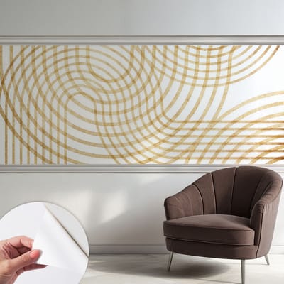 Coloray Zelfklevend Behang - Geometrische weefsels Zelfklevend fotobehang - 250x104 cm - Wit Zelfklevend Behang - Voor de woonkamer, voor het kantoor, voor de slaapkamer - Herpositioneerbaar - Stickerbehang op rol
