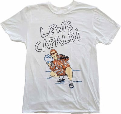 Lewis Capaldi - Snow Leopard Heren T-shirt - S - Wit