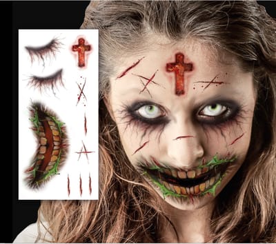Fiestas Guirca - Zombie face tattoo