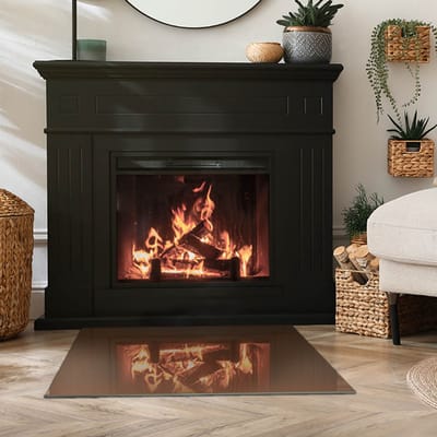Coloray Vloerplaat Houtkachel - Plaat voor Onder Kachel - 80 cm x 60 cm - Kachel Vloerplaat - Bruin Vloerplaat Kachel - Plaat Kachel - Vloerplaat Openhaard - Houtkachel Accessoires - Onderplaat