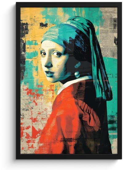 Poster in lijst - Fotolijst 40x60 cm - Posters - Klassiek - Pareloorbel - Streetartstijl - Kleurrijk - Posterlijst zwart - Decoratie - Wanddecoratie woonkamer - Muurdecoratie slaapkamer