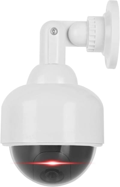 Dummy Camera - Realistische Beveiliging - Afschrikken Indringers - Waterproof Koepelvorm - 23 x 13 x 13 cm - Zwart Wit