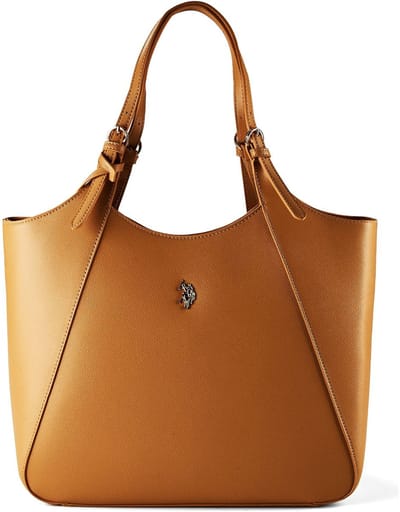 U.S. POLO ASSN. schoudertas Jones Shopping Bag Cream White Lichtbruin