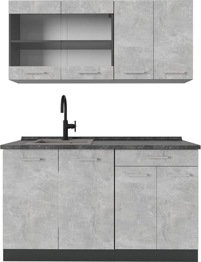 Vicco R-Line Eenpersoonskeuken – 140 cm, WB Antraciet Beton/antraciet