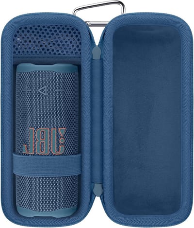 Draagbare Hard Shell Reistas voor Bluetooth Speaker, Compact en Lichtgewicht met Carabiner - Ideaal voor Reizen en Bescherming - Blauw