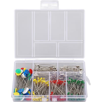 Ensemble de 400 épingles à coudre multicolores avec tête prune et boule de verre pour tissu, DIY, bijoux
