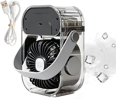 Draagbare Ventilator - Nevel Koeler - Persoonlijke Koeling - 3 Snelheden - 9D x 155B x 9H cm - Zwart