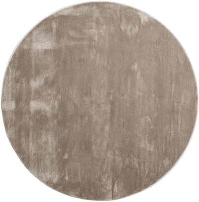 DÉJA Living Vloerkleed Rond Ø300cm - Laagpolig Lichtbruin Tencel - Roke
