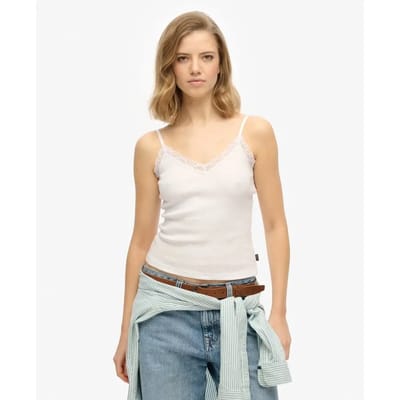 Superdry - Essential camitopje met kanten boord - Dames - Vesten
