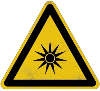 Optische straling waarschuwingsbord - W027 | Sign Again materiaal | 15 cm