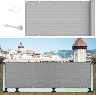 Balkon Scherm - Privacy Gaas - Buiten Leven - Weerbestendig Onderhoudsvriendelijk - 80 x 1000 cm - Grijs