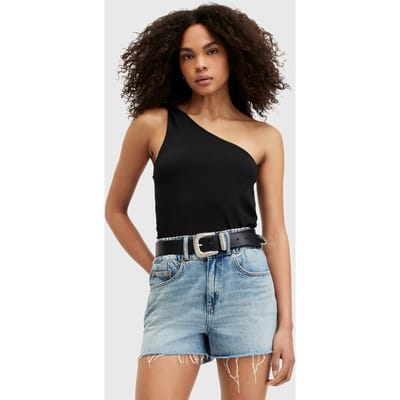 AllSaints Echo Top Black Maat: 12 | Mouwloze Tops Outlet | Dames | Zwart