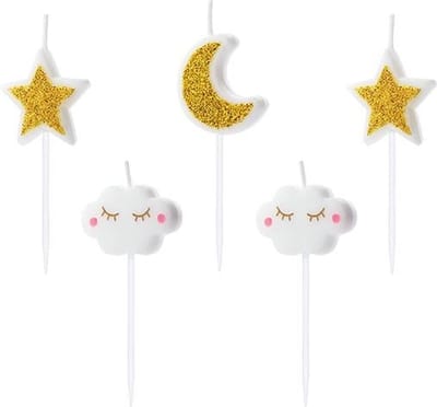PartyDeco - Taartkaarsjes set 6st. - Little star