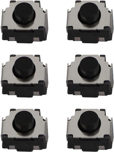 Dailygoods - Microschakelaar - L R knop - Perfecte vervanging - Zwart - Tactiele bumper knop - 6 stuks - Geschikt voor Nintendo Switch 2DS 3DS XL - In...