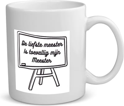 De liefste meester is toevallig mijn meester Mok met opdruk Docent cadeau - Meester en juffen dag - cadeautjes - Meesterdag cadeau - cadeau meester - einde schooljaar - afscheid - 350 ML inhoud