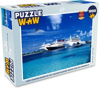 Puzzel Drie Cruiseschepen op het helder blauwe water van de Bahama's - Legpuzzel - Puzzel 1000 stukjes volwassenen