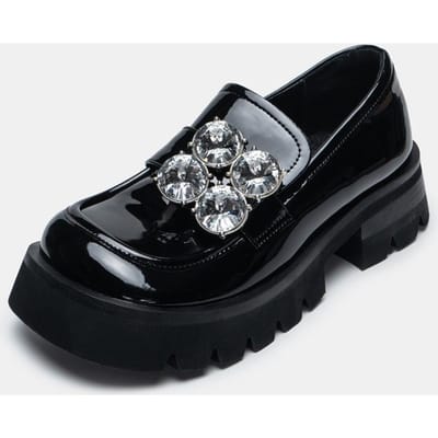 Instappers Dames Nieuwe Kleine Leren Schoenen Britse Stijl Enkele Schoenen Dames Dikke Zool Echt Leer Dames Schoenen 39